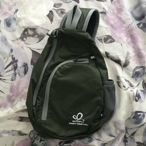 Single strap travel backpack